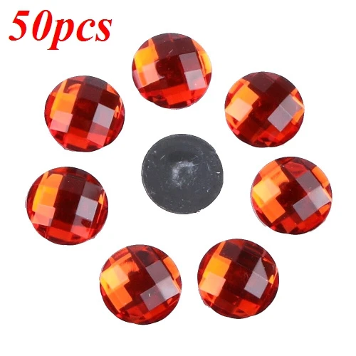 Orange 50 шт./лот, новинка, 20*20 мм, белые блестящие круглые стразы с большой землёй, без отверстий, кристалл, камень, для женщин, сделай сам, ювелирные изделия для свадебного платья, одежда - Цвет: Orange