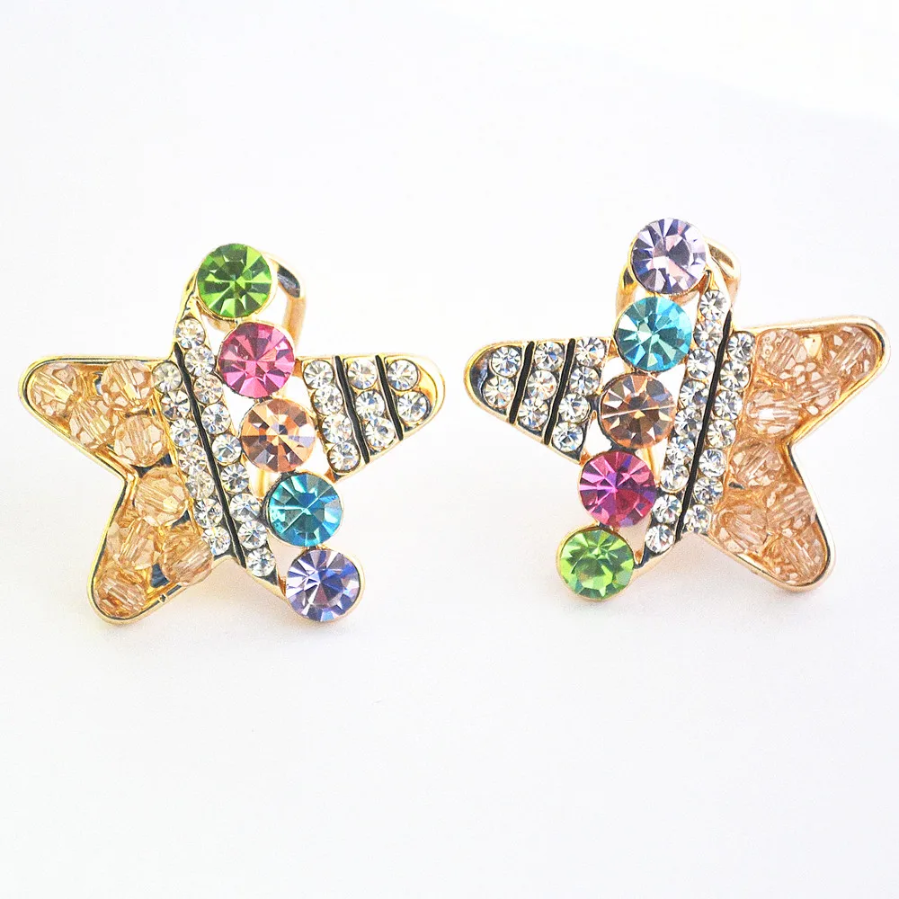 Сверкающих Звезд Красочные Горный Хрусталь Дизайн Серьги Для Женщин Подарок