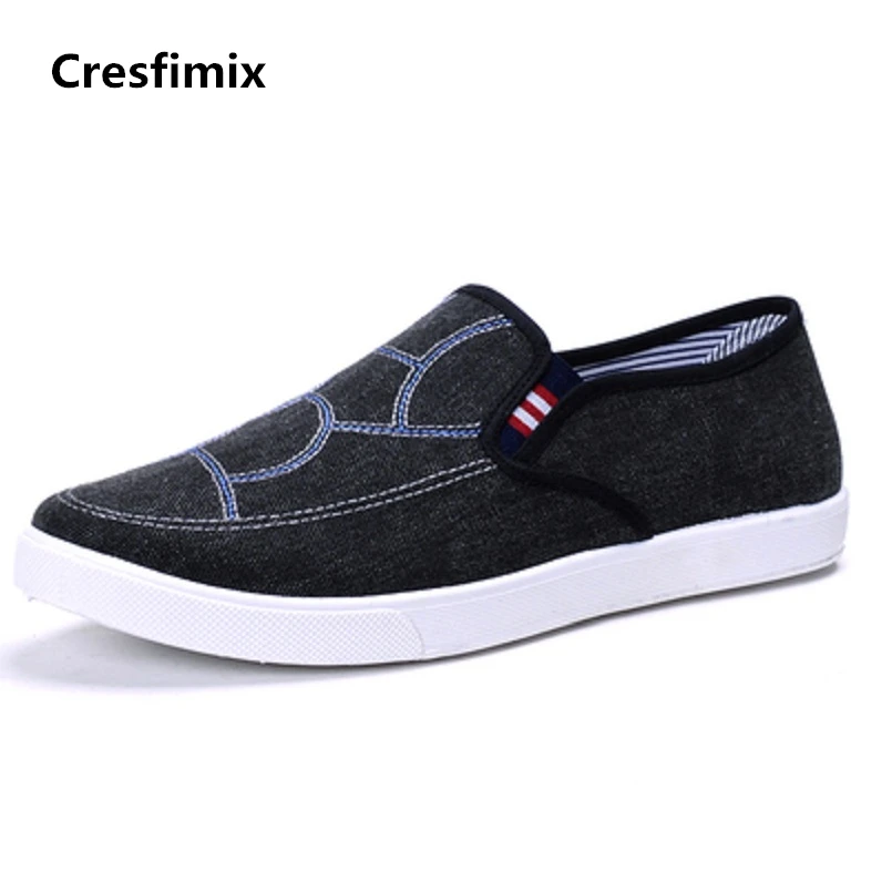 

Cresfimix chaussures masculines male fashion plus size blue denim shoes men cool comfortable slip on shoes man's cool shoes b863