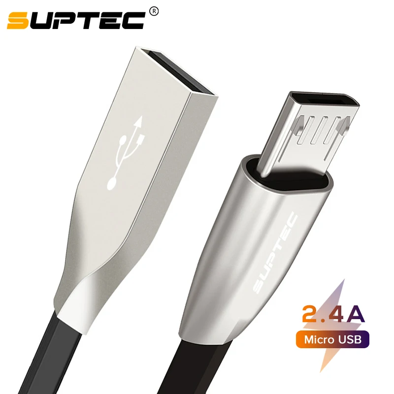 SUPTEC Micro USB кабель цинковый сплав Samsung Xiaomi Huawei Android телефонный быстрая зарядка для
