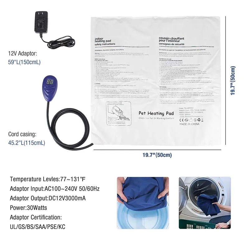 Электрическое одеяло для домашних животных кровать собаки коврик зимний теплый