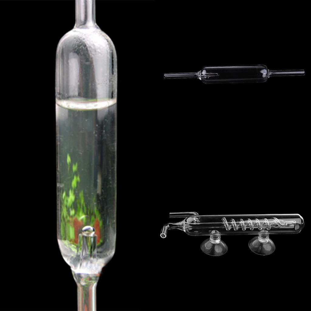 DIY СО2 система аквариума диффузор стеклянная трубка пузырьковый счетчик + 2 шт