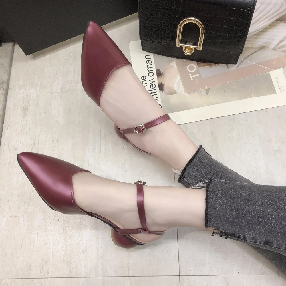 Пикантные женские туфли лодочки с острым носком модная обувь кожаные Для женщин