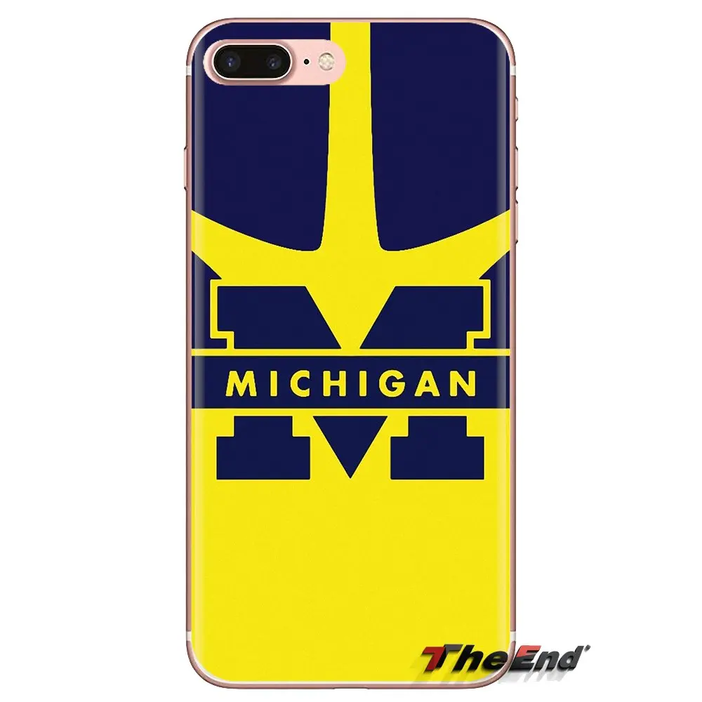 Для Samsung Galaxy J1 J2 J3 J4 J5 J6 J7 J8 Plus 2018 Prime 2015 2016 2017 мягкие чехлы Go Blue Michigan Wolverines M logo |