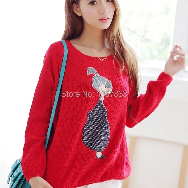 FREE SHIPPING hight quality chic O Neck sweater /blends cardigan /women pullover ladies hoddies women sweaters 2014 new fashion | Женская