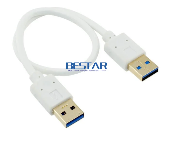 Белый Золотой USB 3,0 папа-папа A Тип удлинитель M/M 0,6 м 2 фута USB Кабель AM-AM для радиатора автомобиля динамик жесткий диск