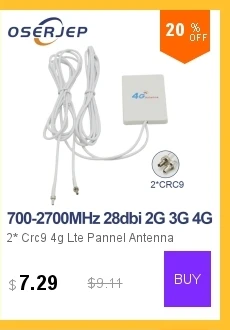 700~ 2600mhz 88dbi 3g 4g Lte Антенна мобильная антенна 2* SMA/2* CRC9/2* TS9 мужской разъем Усилитель Mimo панельная антенна+ 2 метра
