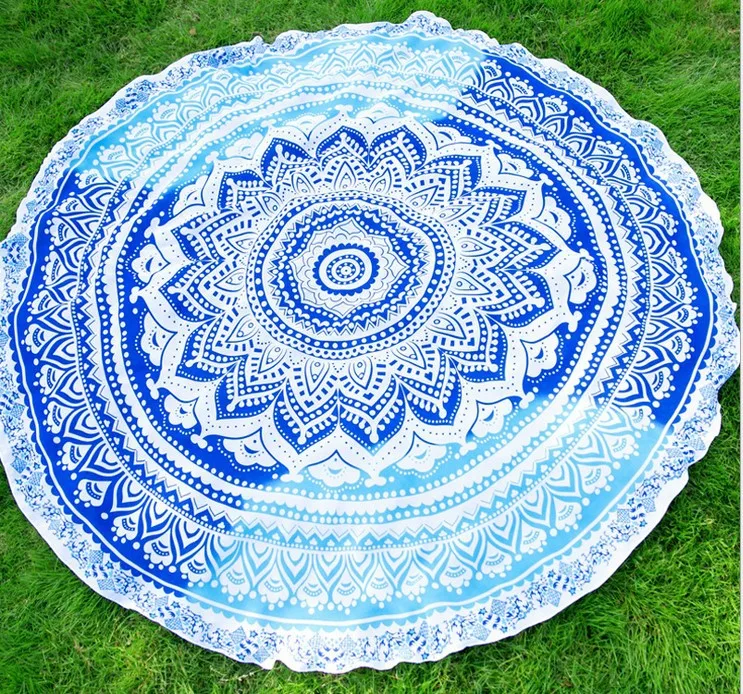 Круглый Пляжное Полотенце Мандала 150 см Пляж Плавать Полотенца Богемия Стиль