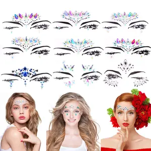 Стразы для Временной Татуировки, стикер для лица, блестящий акриловый камень, шпон, наклейка для макияжа, украшения для тела, для танцев, H0990