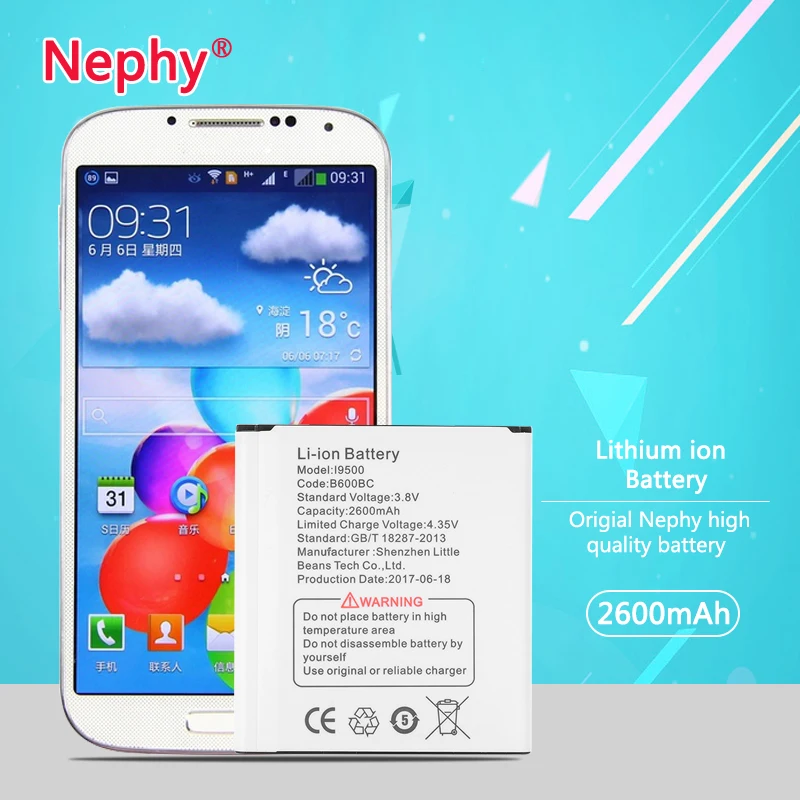 Оригинальный аккумулятор Nephy B600BE B600BC S 4 для Samsung galaxy S4 i9505 i9506 i9500 i9295 G7105 G7102 Active i337 i545