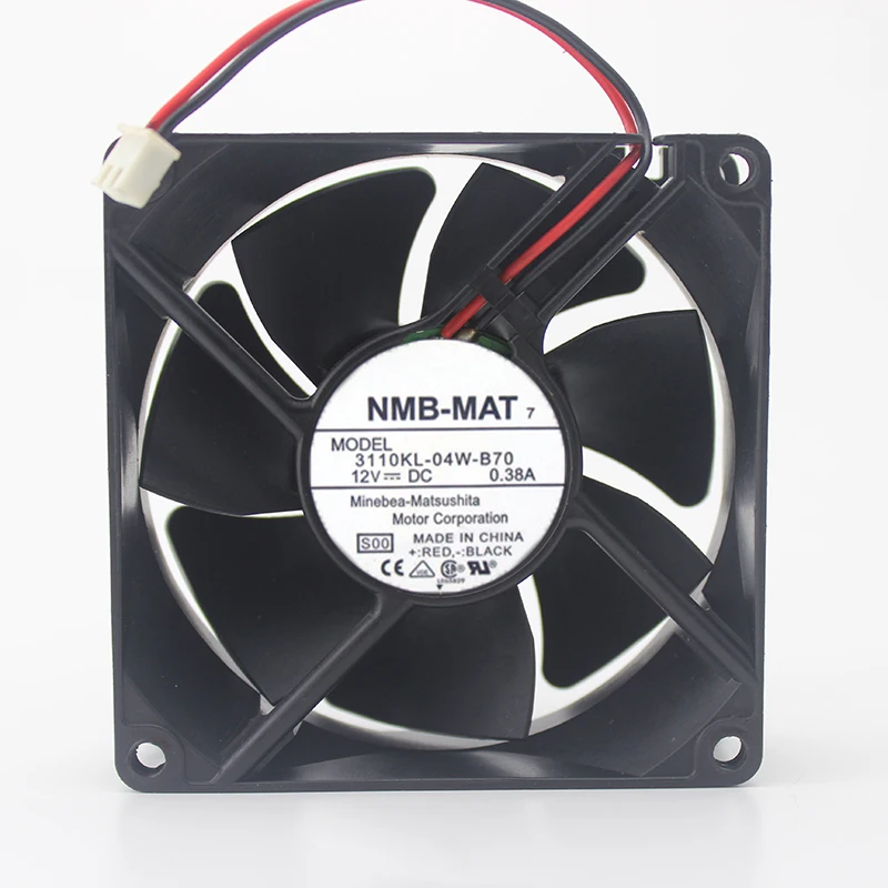 Оригинальный двухпроводный охлаждающий вентилятор 3110KL-04W-B70 8025 8 см 12В 0.38A