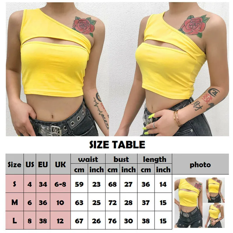 Женский топ без рукавов желтый с одним плечом|Майки| |