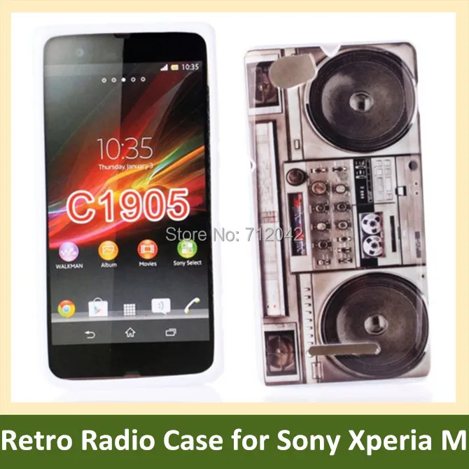 OEEKOI Винтажный стиль радио Печать Мягкий ТПУ чехол для телефона Sony Xperia M C1904 C1905