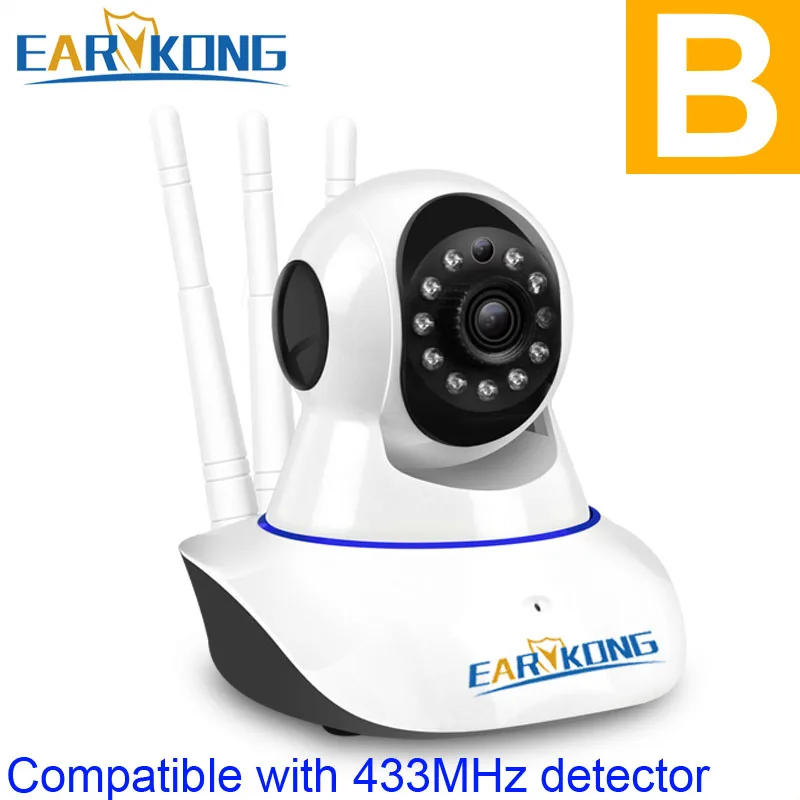 B (Wifi and 433MHz) Новая IP камера Wifi беспроводная безопасность 720P сигнализация камера качающаяся головка Поддержка Android IOS приложение 2 года гарантии для PG103 W2B сигнализация - Цвет: B (Wifi and 433MHz)