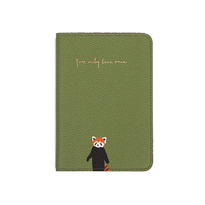 Green Bear Горячая мода милый печати женщин паспорта держатель из искусственной кожи держатель для карт путешествия Обложка для паспорта - Цвет: Green Bear