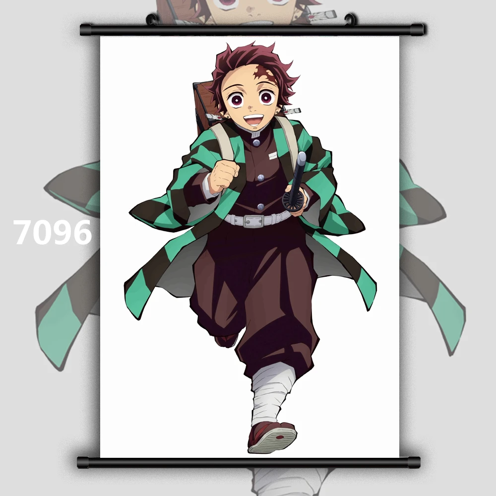 7096 Убийца демона: Kimetsu no Yaiba Tanjirou Nezuko Аниме Манга настенный плакат свиток - Цвет: 7096