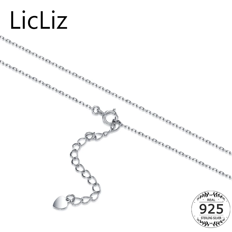 925 пробы серебряные звеньевые цепи LicLiz ожерелье s для подвесок 41 см + 5 длинные