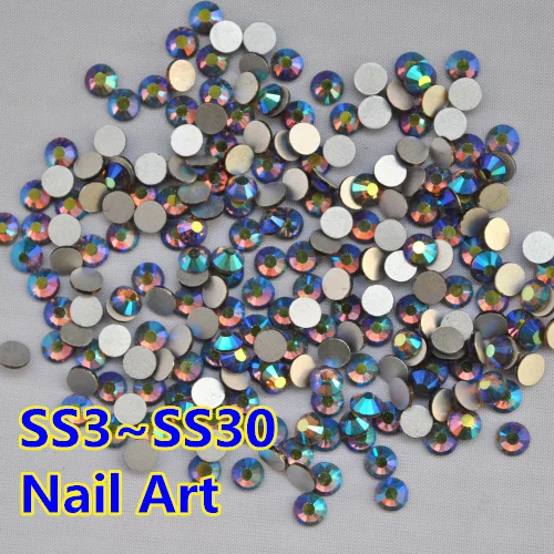 

SS3~SS30 Smoked Topaz AB Color Crystal Flat Back Non Hotfix Rhinestones,Nail Art Glue On glass Rhinestones