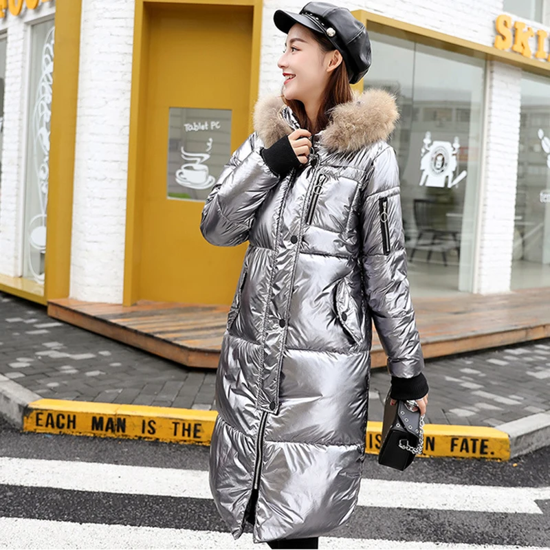 2019 зимняя женская яркая парка с капюшоном и хлопковой подкладкой утолщенная