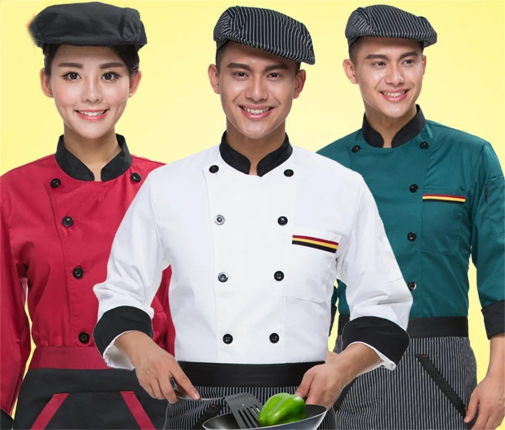 Cooking uniforms long - sleeved suits hotel restaurant Houchu clothing catering services staff clothes autumn and winter | Тематическая