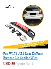 ABS задний диффузор бампер спойлер с выхлопом для Mercedes-Benz класс W176 A45 AMG A180 A200 хэтчбек 4 двери 2013