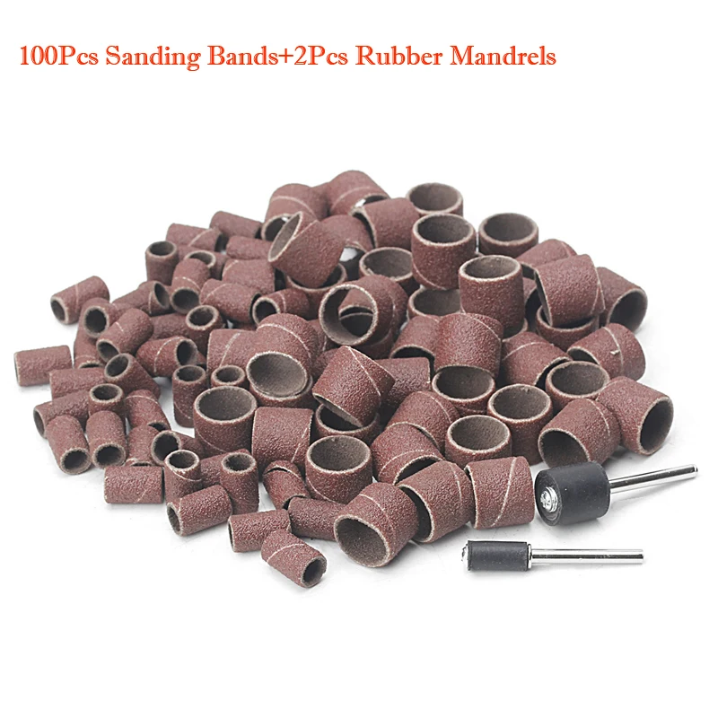 Набор наждачной бумаги для 2 оправы 100 шт. 1/2 и 1/4 дюйма|sanding bands sleeves|sanding mandrelsrubber