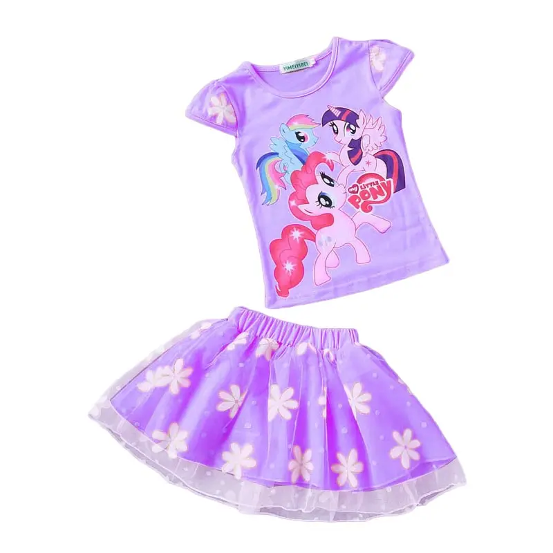 Комплект летней детской одежды из 2 предметов футболка с принтом Маленький Пони +