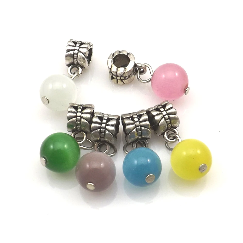 

Mixed Color 10mm Opal Pendants For European Bracelet 50pcs Free Shipping