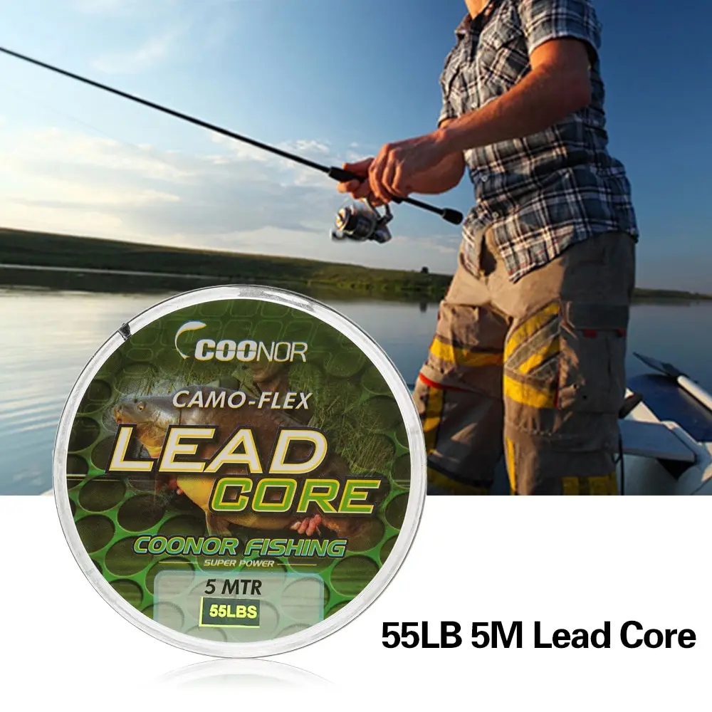 COONOR рыболовная леска 5 м 35lb / 45lb/55lb Leadcore камуфляжная для ловли карпа снасть с ядром