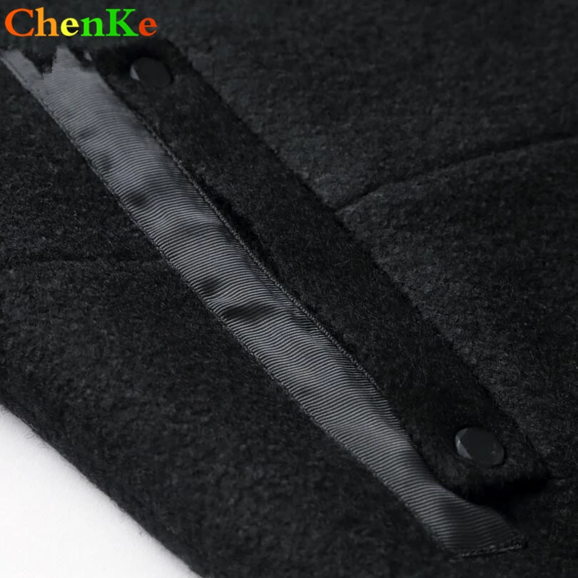 ChenKe/Длинные куртки и пальто однобортные повседневные из смесовой шерсти с