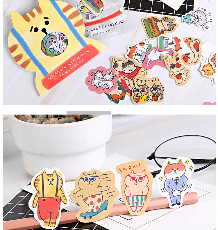 30 шт. Kawaii наклейки с котом милые канцелярские наклейки красочные бумажные наклейки для детей DIY Скрапбукинг дневник фотоальбомы