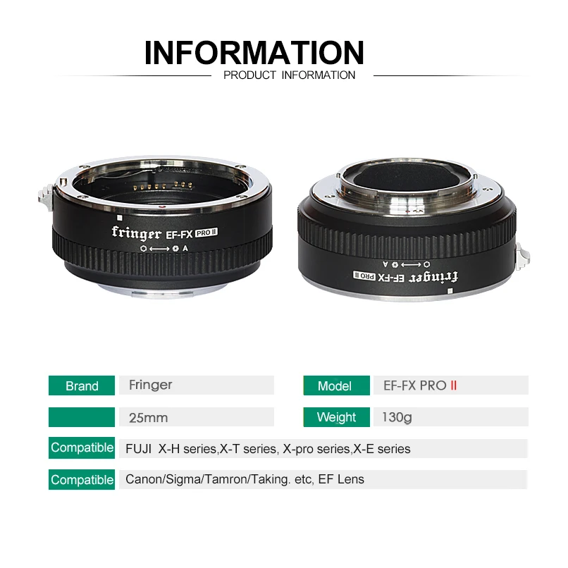 Fringer EF FX PRO для Canon Lens Fujifilm mount Auto Focus adapter совместим с X H T4 Pro2 T2 M1|Адаптеры объектива| |