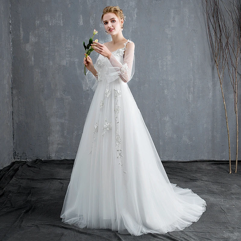 Простое и Элегантное свадебное платье с французским кружевом вырезом лодочкой