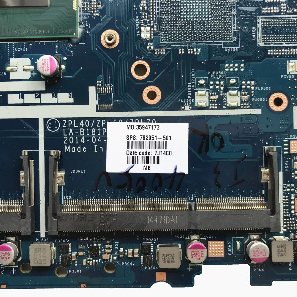 Материнская плата для ноутбука HP 450 G2 782951 601 501 001 LA B181P с процессором SR1EK i3 4005u MB 100%