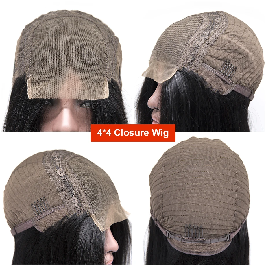 HJ WEAVE BEAUTY 4x4 парик с кружевом бразильские виргинские волосы тела волнистый