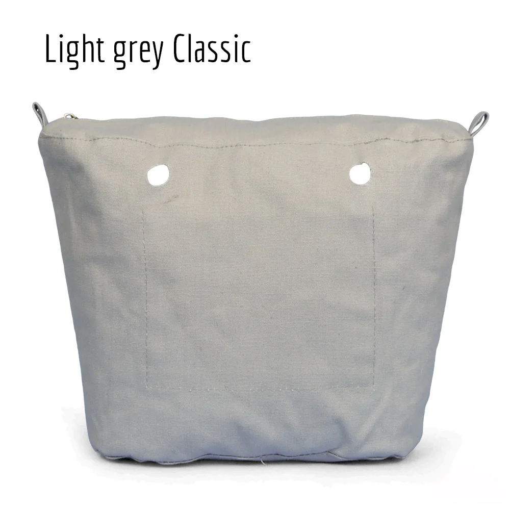 Light grey classic TANQU новая водонепроницаемая внутренняя подкладка вставка карман на молнии для классического мини Obag холст внутренний карман для O сумка - Цвет: Light grey classic