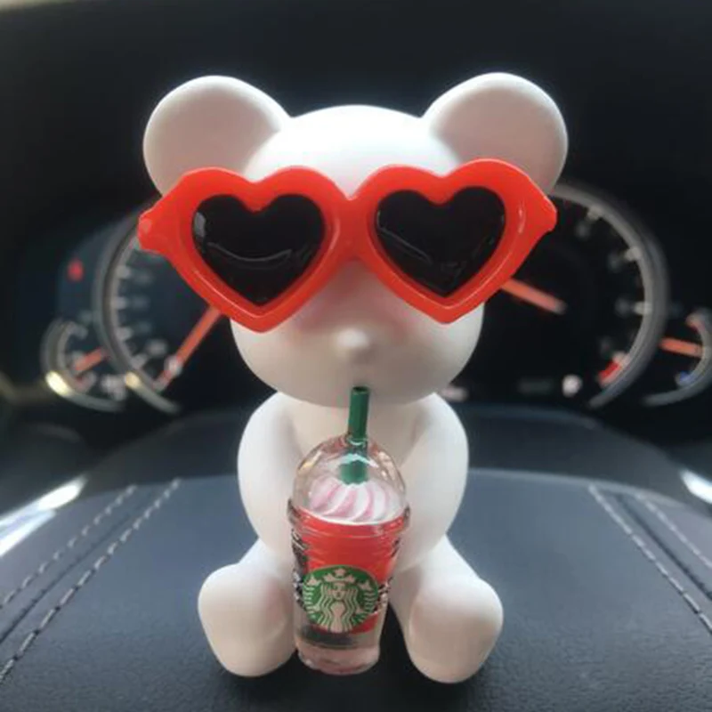 Car Air Freshener Cool Sunglasses Drinking Bear Conditioning Vents Perfume Clip Auto Interior Fragrance Smell Decoration | Автомобили и - Фото №1