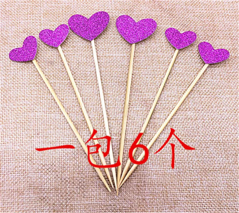 30 шт./лот Романтический День святого валентина Тема Кекс Торт Топпер Флаги Сердце