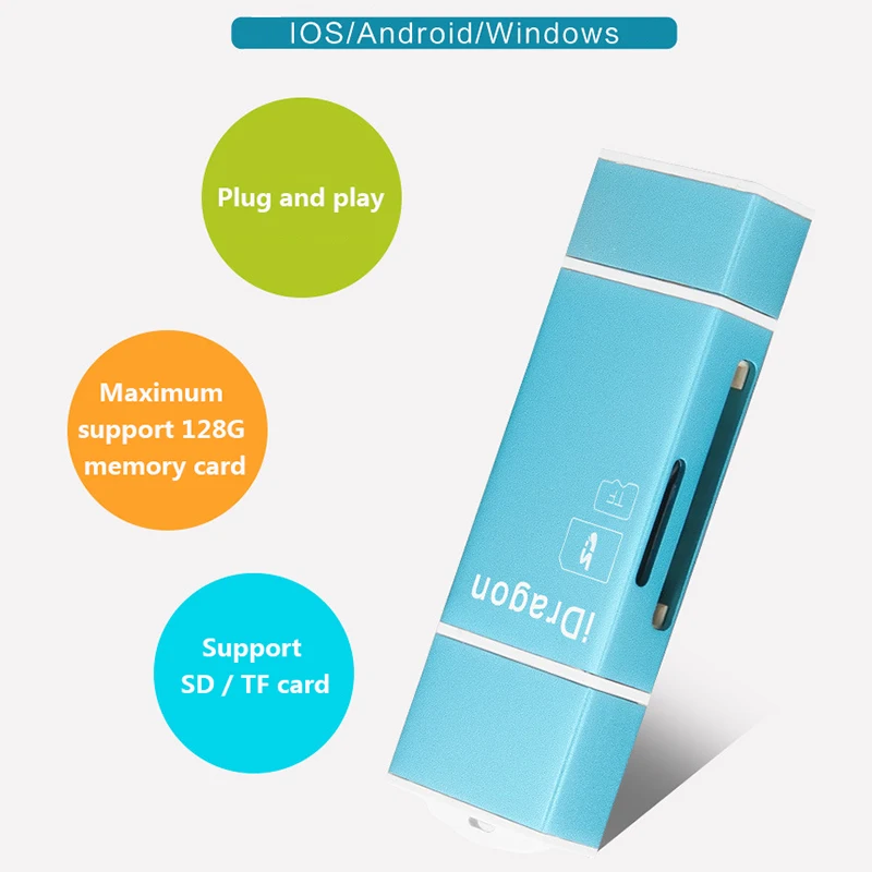 Vmonv MicroSD SD TF USB2.0 MicroUSB Lightning Flash Универсальный OTG Устройство для чтения карт памяти