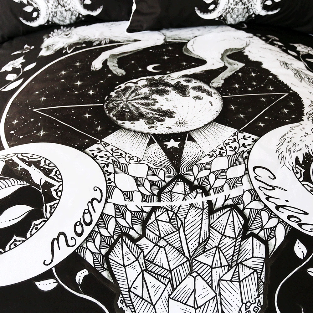 Moon Child Black by Pixie Cold Art комплект постельного белья белая лиса пододеяльник Galaxy Planet постельное белье животные цветочный домашний текстиль 3 шт