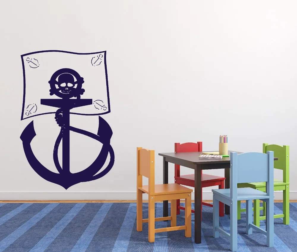 Пиратский флаг Настенная Наклейка виниловая наклейка съемные морские бандиты