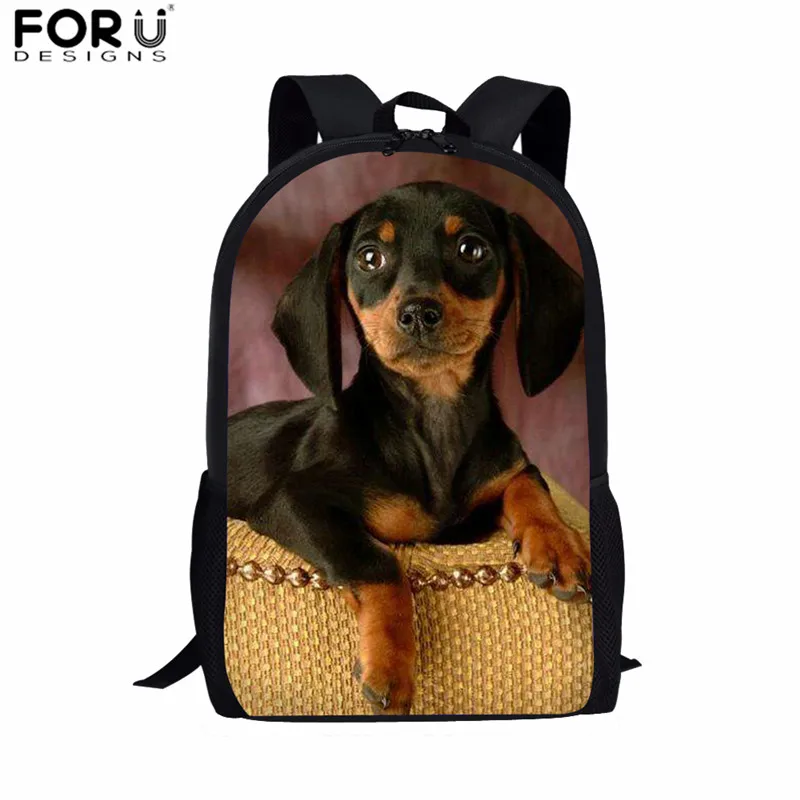 L5499C FORUDESIGNS/Забавный такса печатных школьный подростковый рюкзак для девочек мальчиков Детский Школьный набор Mochilas 16 дюймов дети Rugzak - Цвет: L5499C