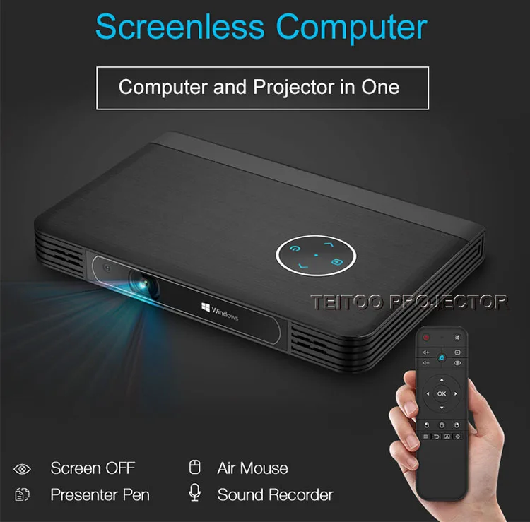 Мобильный Офис Портативный Windows 10 10000 мАч Батареи RAM 2 ГБ ROM 32 Г Screenless Компьютер