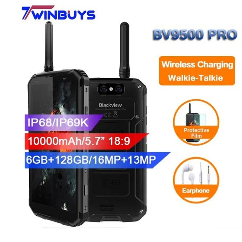 Blackview BV9500 pro 10000 мАч IP68 водонепроницаемый мобильный телефон android 8,1 5," 18:9 смартфон 6 ГБ 128 Гб Беспроводная зарядка NFC OTG