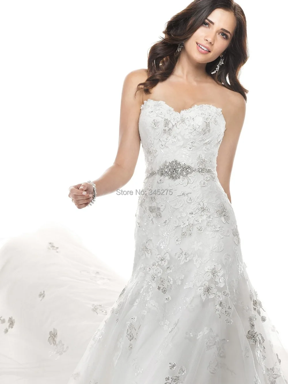 Кот бисером вышитые кружева с цветочным аппликации кружевном платье кристалл