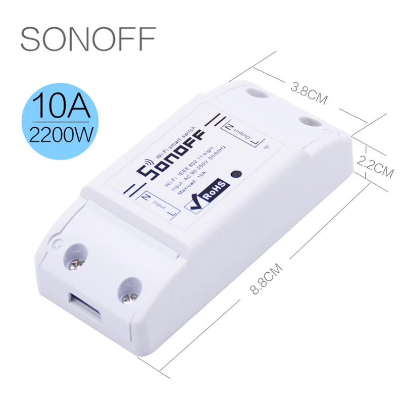 2 шт. Sonoff основной умный дом Wi Fi DIY Переключатель беспроводной MQTT COAP Android IOS