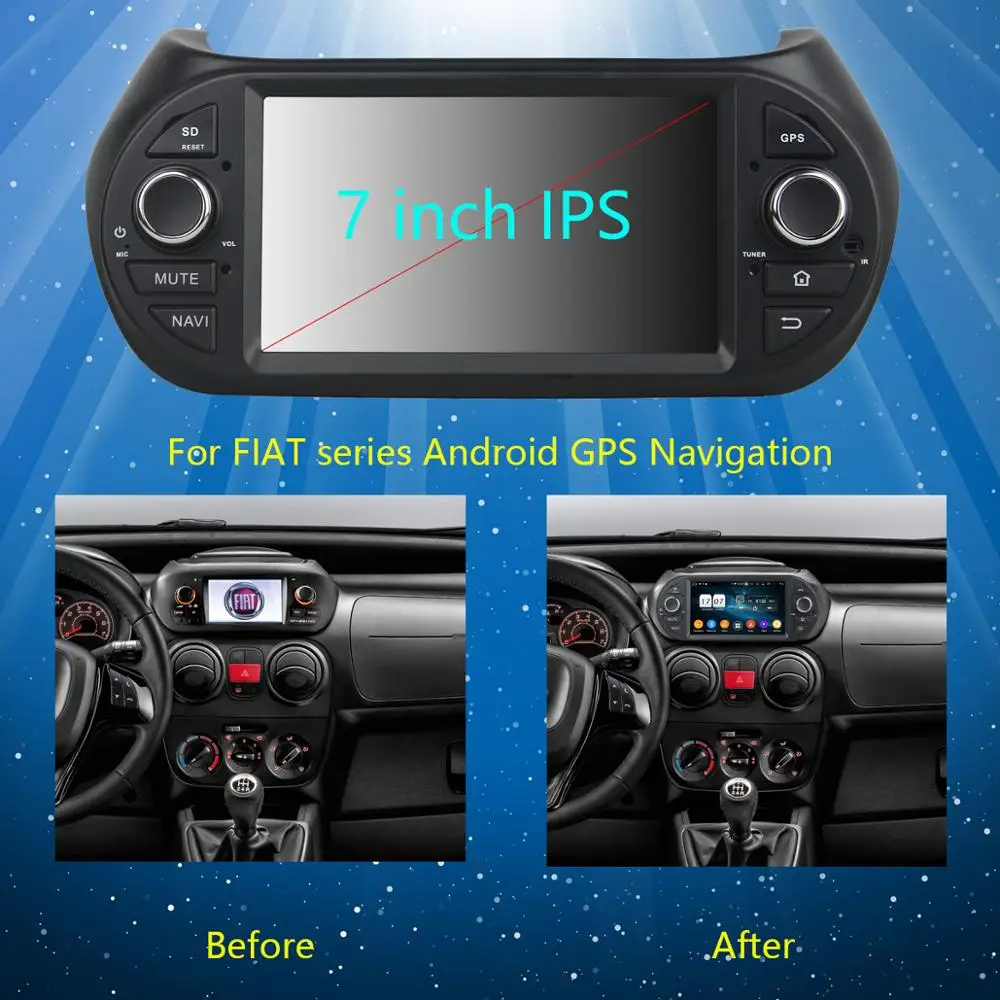 " ips 8 Core 4G ram 64G rom Android 9,0 автомобильный dvd-радио GPS для Fiat Fiorino Qubo Citroen Nemo peugeot Bipper 2008- DSP CarPlay