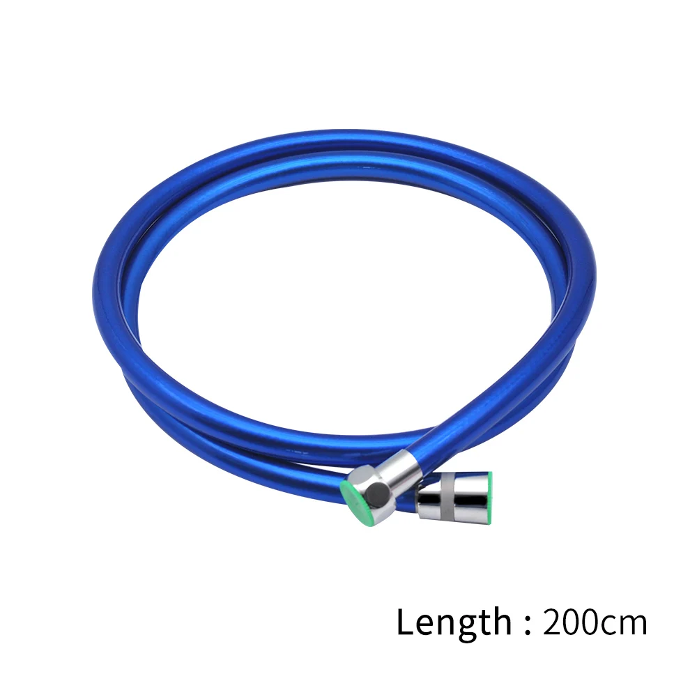 blue-200cm 1,5 м 2 м гладкий пвх душевой шланг мягкая душевая труба Гибкая ванная водопроводная труба Красочная ванна ручной душ общий водопроводный шланг - Цвет: blue-200cm