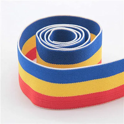 red yellow blue4cm Резинка 4 см ширина мягкий Блестящий золотистый Серебристый РЕЗИНКИ 40 мм шитье DIY сумка шляпа одежда платье аксессуары для одежды 1 м - Цвет: red yellow blue4cm