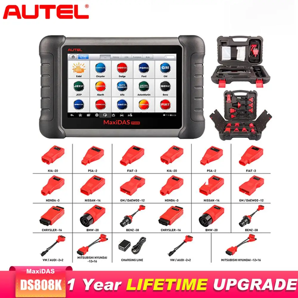 Autel Maxidas DS808K OBD2 сканер автомобильный диагностический инструмент Автомобильный сканер OBDII ключ кодирования тесто чем elm 327 v1.5 launch x431